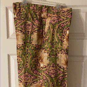 Floral print wide linen pant